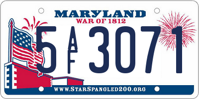 MD license plate 5AF3071