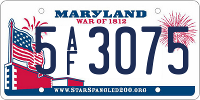MD license plate 5AF3075
