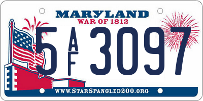 MD license plate 5AF3097