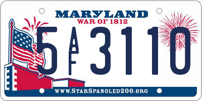 MD license plate 5AF3110