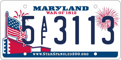 MD license plate 5AF3113
