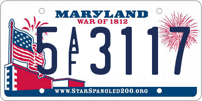 MD license plate 5AF3117