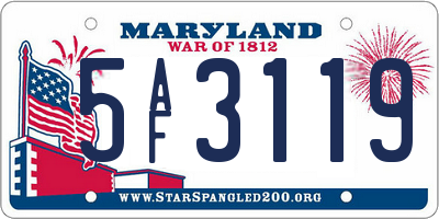 MD license plate 5AF3119