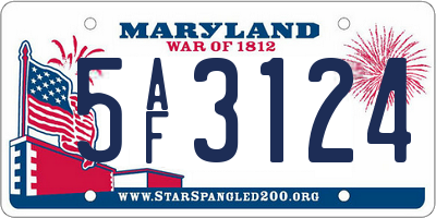 MD license plate 5AF3124