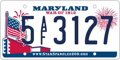 MD license plate 5AF3127