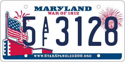 MD license plate 5AF3128