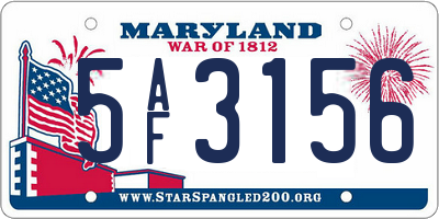 MD license plate 5AF3156