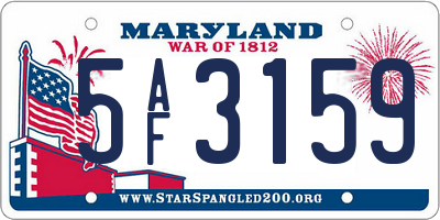 MD license plate 5AF3159