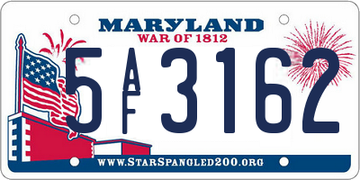 MD license plate 5AF3162