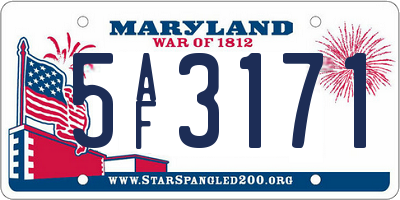 MD license plate 5AF3171