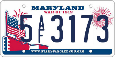 MD license plate 5AF3173