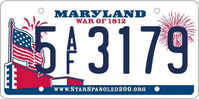 MD license plate 5AF3179