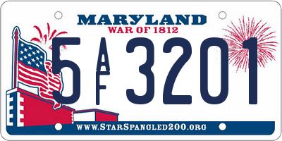MD license plate 5AF3201