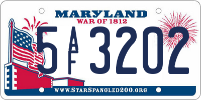 MD license plate 5AF3202