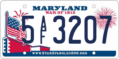 MD license plate 5AF3207