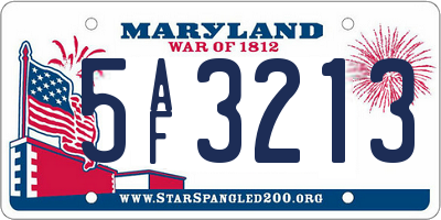 MD license plate 5AF3213