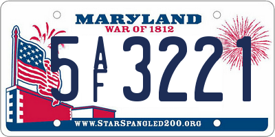 MD license plate 5AF3221