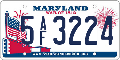MD license plate 5AF3224