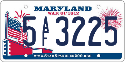 MD license plate 5AF3225