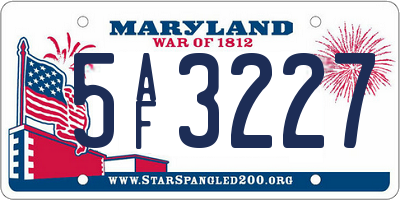 MD license plate 5AF3227
