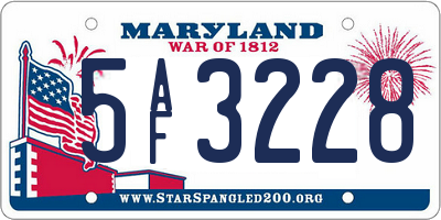 MD license plate 5AF3228