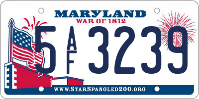 MD license plate 5AF3239
