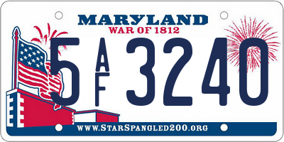 MD license plate 5AF3240
