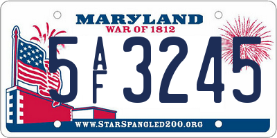 MD license plate 5AF3245