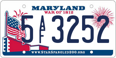 MD license plate 5AF3252