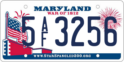 MD license plate 5AF3256