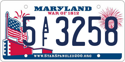MD license plate 5AF3258