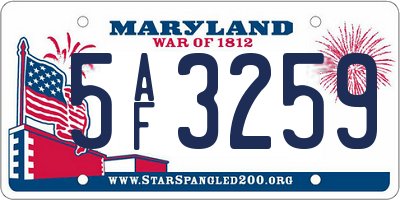 MD license plate 5AF3259