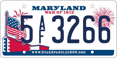 MD license plate 5AF3266