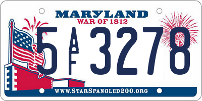 MD license plate 5AF3278