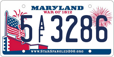 MD license plate 5AF3286