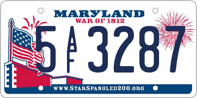 MD license plate 5AF3287