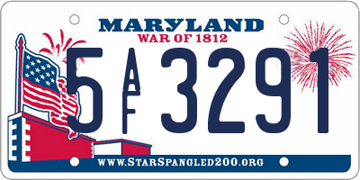 MD license plate 5AF3291