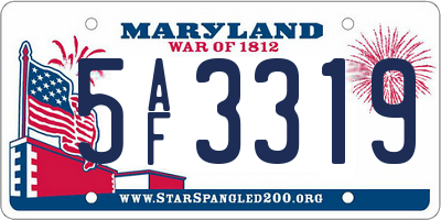 MD license plate 5AF3319