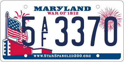 MD license plate 5AF3370