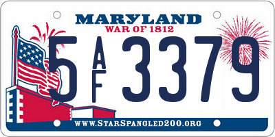 MD license plate 5AF3379