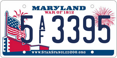 MD license plate 5AF3395