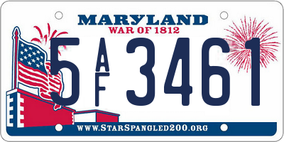 MD license plate 5AF3461