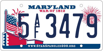 MD license plate 5AF3479