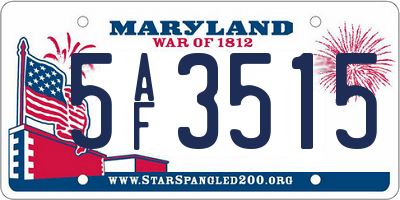 MD license plate 5AF3515