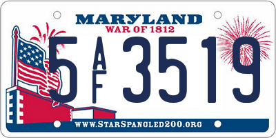MD license plate 5AF3519