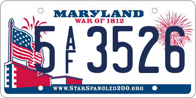 MD license plate 5AF3526