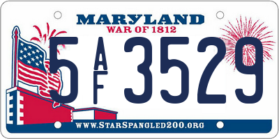 MD license plate 5AF3529