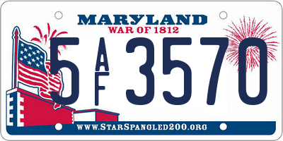 MD license plate 5AF3570