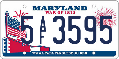 MD license plate 5AF3595