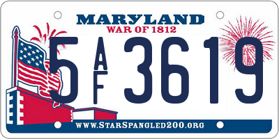 MD license plate 5AF3619